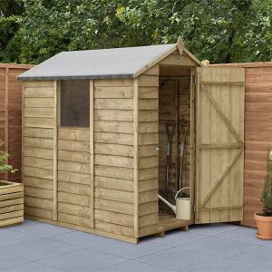 Forest Garden 6 x 4 Overlap Pressure Treated Apex Wooden Garden Shed