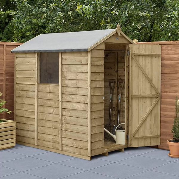 Forest Garden 6 x 4 Overlap Pressure Treated Apex Wooden Garden Shed