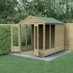 Forest Garden 6x8 4Life Overlap Apex Pressure Treated Summerhouse