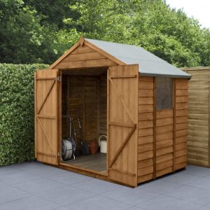 Forest Garden 7x5 Apex Overlap Dipped Wooden Garden Shed With Double Door