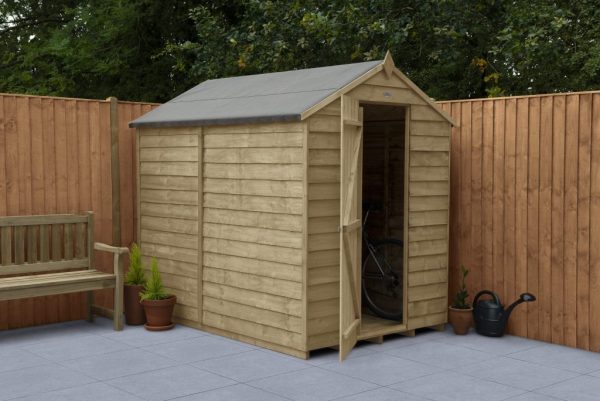 Forest Garden 7x5 Apex Overlap Pressure Treated Wooden Garden Shed (No Window)