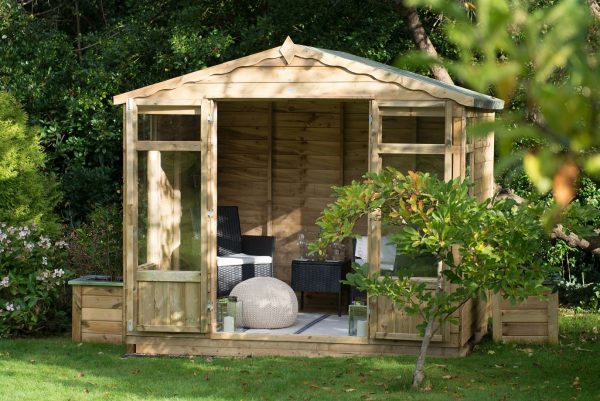 Forest Garden 8 x 6 Oakley Summerhouse - Overlap Pressure Treated