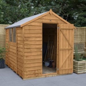 Forest Garden 8 x 6 Overlap Dip Treated Apex Wooden Garden Shed