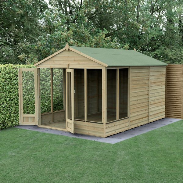 Forest Garden 8x12 Beckwood Apex Summerhouse with Double Door (Installation Included)