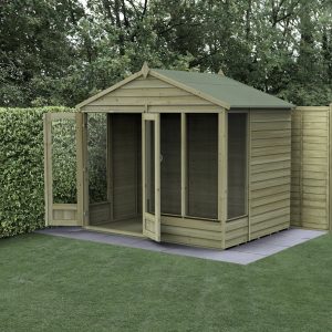 Forest Garden 8x6 4Life Overlap Apex Pressure Treated Summerhouse