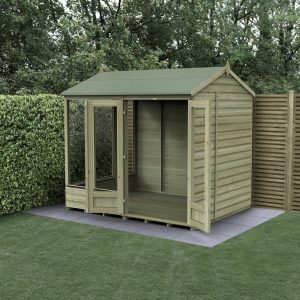 Forest Garden 8x6 Beckwood Reverse Apex Summerhouse 8x6 with Double Door