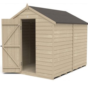 Forest Garden 8x6 Overlap Pressure Treated Apex Wooden Garden Shed (No Windows / Installation Included)