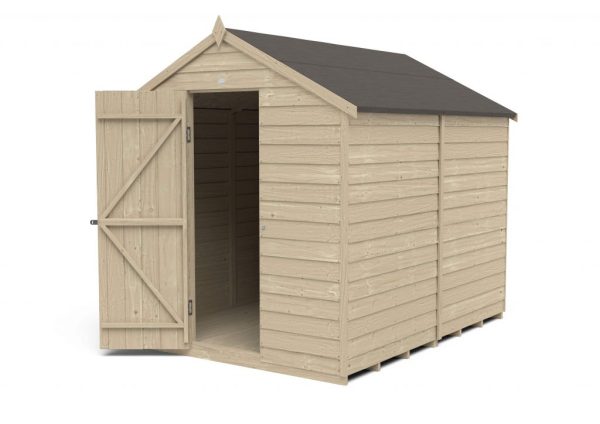 Forest Garden 8x6 Overlap Pressure Treated Apex Wooden Garden Shed (No Windows / Installation Included)