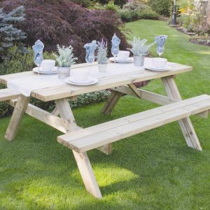 Forest Garden Rectangular Picnic Table - Large