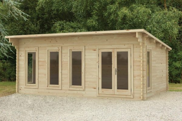 Forest Garden Wolverley 6.0m x 4.0m Pent Double Glazed Log Cabin (24kg Polyester Felt With Underlay)