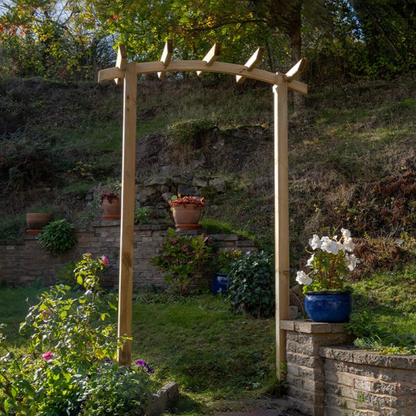 Forest Hanbury Dome Top Wooden Garden Pergola Arch 4'5 x 1'8