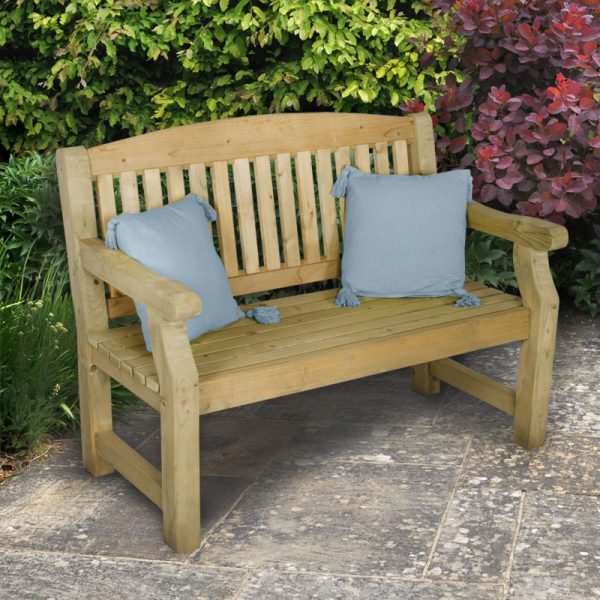 Forest Harvington Wooden Garden Bench 4'x2' (1.2x0.6m)