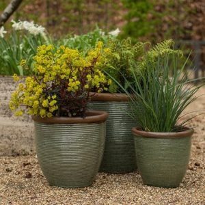 Glazed ceramic pot - misty green