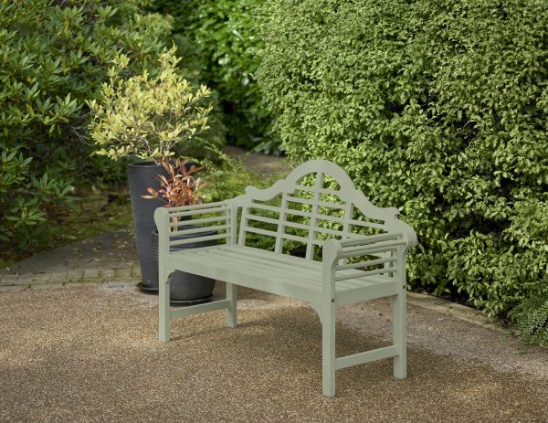 Greenhurst Lutyens Style Garden Bench (PU Coated - Sage Green)