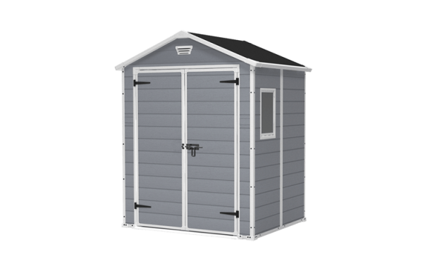 Keter 6x5 Manor Outdoor Plastic Apex Garden Shed (Grey)