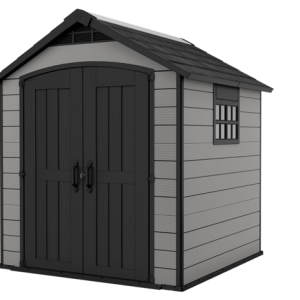 Keter 7.5x7 Premier Outdoor Plastic Apex Garden Shed (Grey)