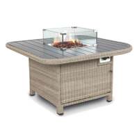 Kettler Palma Grande Oyster Wicker Fire Pit Table Aluminium Slat Top