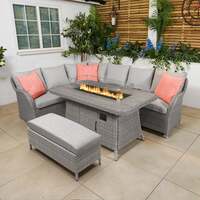 LG Monte Carlo Stone Modular Sofa Set With Fire Pit Table and Reclining Corner