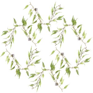 Leaf Design 6 x 125cm Artificial Hanging Trailing Fern Plant