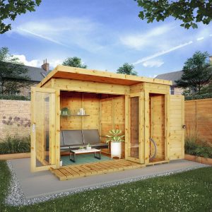 Mercia 10 X 8Ft Premium Contemporary Summerhouse With Side Shed