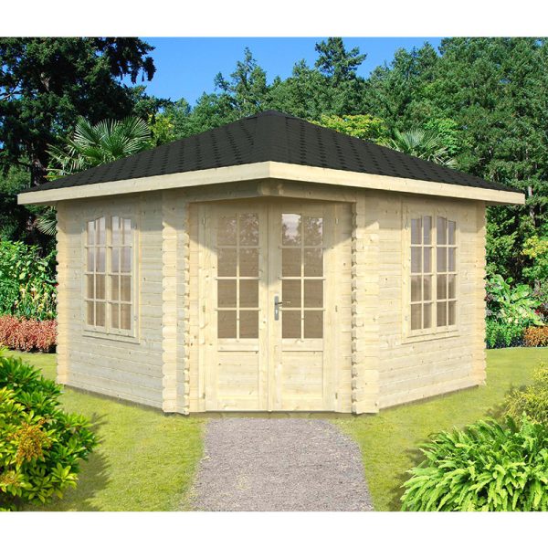 Palmako Melanie 3.5m x 3.5m Corner Log Cabin Summer House (44mm)