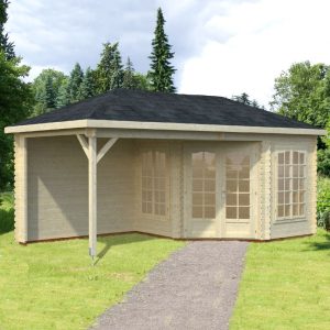 Palmako Melanie 5.7m x 3m Corner Log Cabin Summerhouse (28mm)