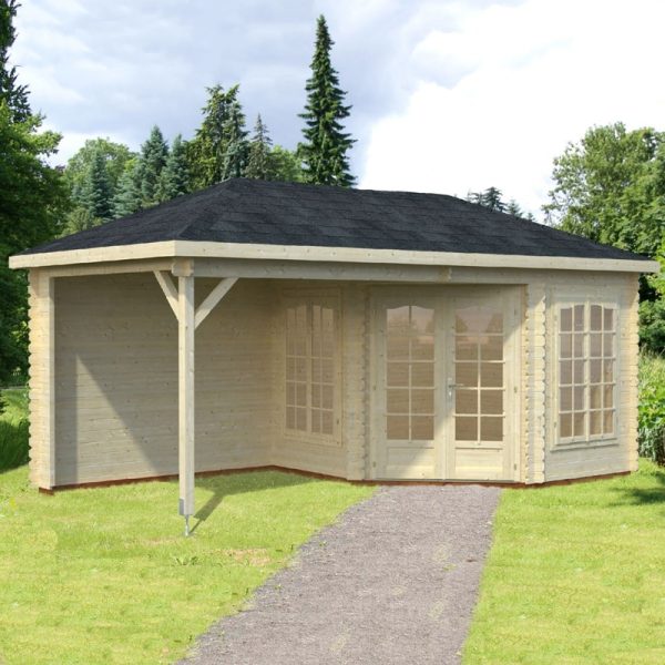 Palmako Melanie 5.7m x 3m Corner Log Cabin Summerhouse (28mm)