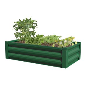 Panacea Metal Raised Garden Planter with Liner (Forest Green)