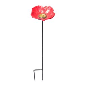 Poppy Bird Feeder Garden Stake