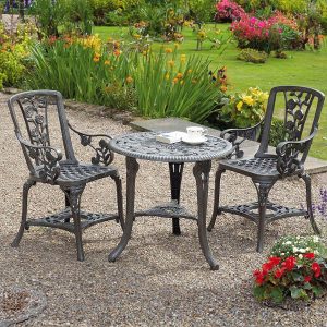 Rose Bistro Set Gunmetal Grey