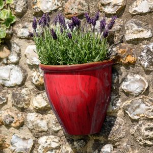 Running Glaze Red 23X25Cm Wall Pot Set Of 2