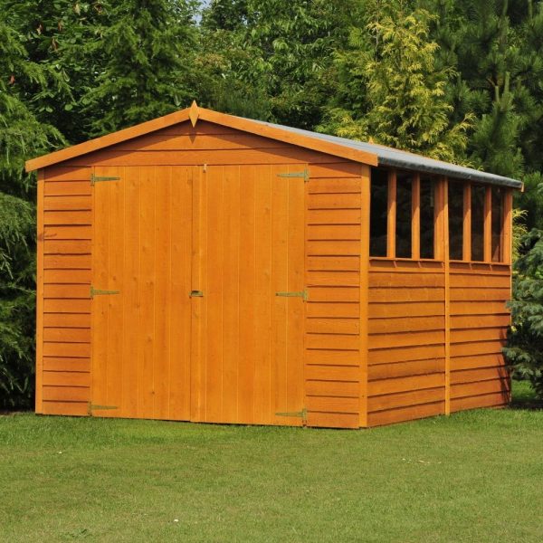 Shire 10 x 10 Overlap Double Door Dip Treated Garden Shed