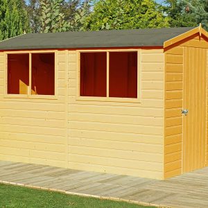 Shire 10 x 8 Lewis Shiplap Tongue and Groove Dip Treated Garden Shed