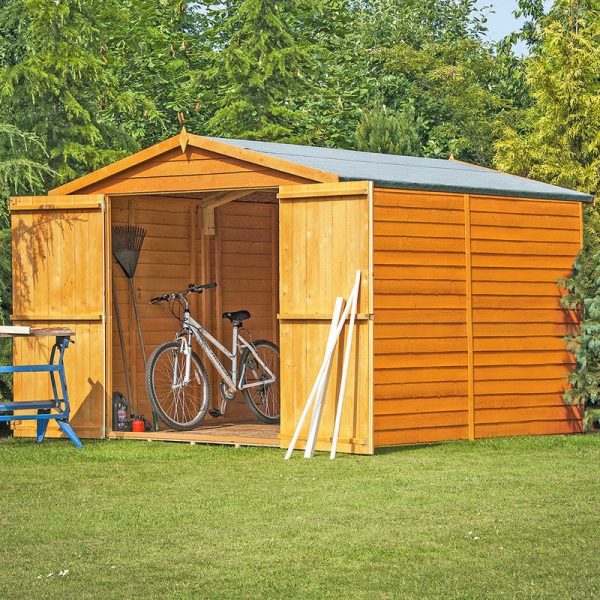 Shire 10 x 8 Overlap Double Door Dip Treated Garden Shed (No Windows)