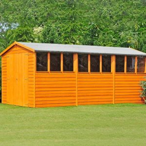 Shire 10x15 Overlap Double Door Dip Treated Garden Shed