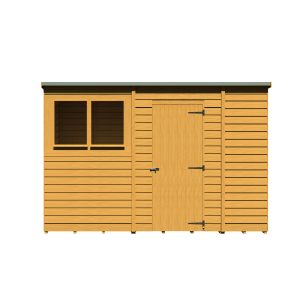 Shire 10x6 Overlap Pent Double Door Dip Treated Garden Shed