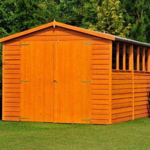 Shire 10x8 Overlap Double Door Dip Treated Garden Shed