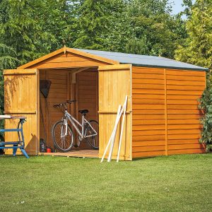 Shire 12 x 8 Overlap Double Door Dip Treated Garden Shed (No Windows)