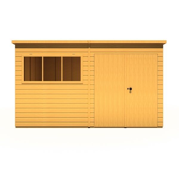 Shire 12x10 Ranger Shiplap Apex Double Door Dip Treated Garden Shed