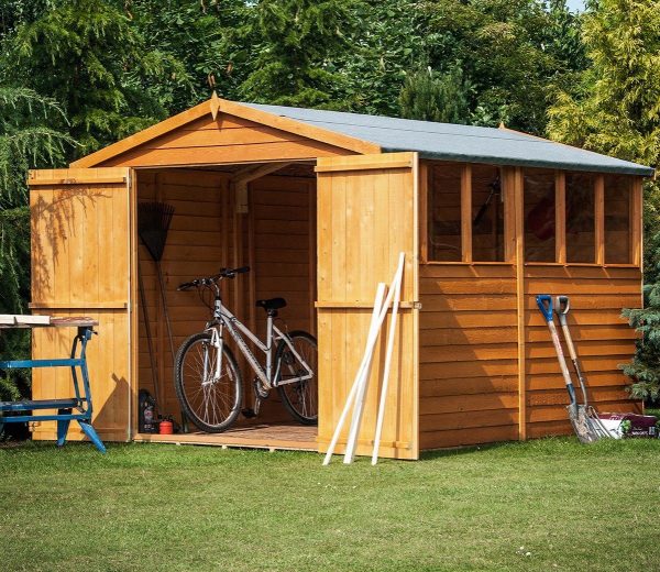 Shire 12x6 Overlap Double Door Dip Treated Garden Shed