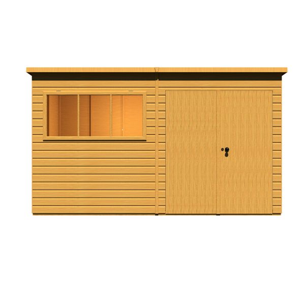 Shire 12x6 Ranger Shiplap Apex Double Door Dip Treated Garden Shed