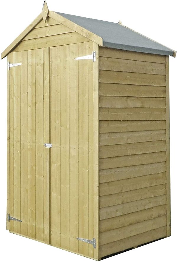 Shire 4 x 3 Overlap Double Door Pressure Treated Garden Shed (No Windows)