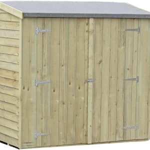 Shire 6 x 3 Overlap Pent Double Door Pressure Treated Garden Shed (No Windows)