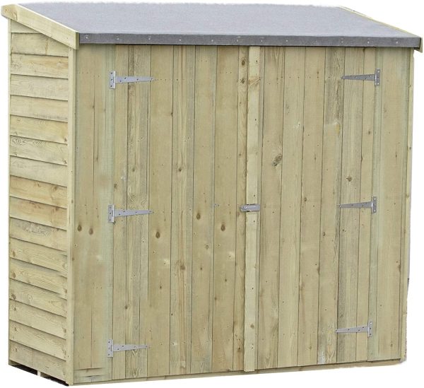 Shire 6 x 3 Overlap Pent Double Door Pressure Treated Garden Shed (No Windows)