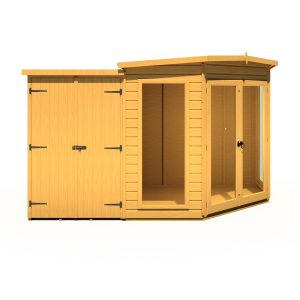 Shire 7x11 Barclay Dip Treated Summerhouse With Side Shed