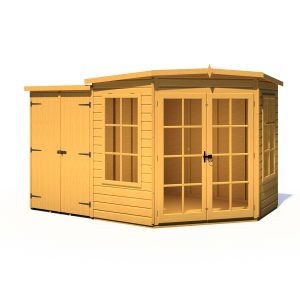 Shire 7x11 Hampton Dip Treated Summerhouse With Side Shed