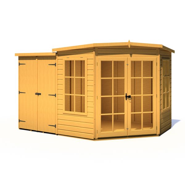 Shire 7x11 Hampton Dip Treated Summerhouse With Side Shed