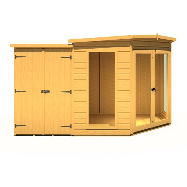 Shire 8x12 Barclay Dip Treated Summerhouse With Side Shed