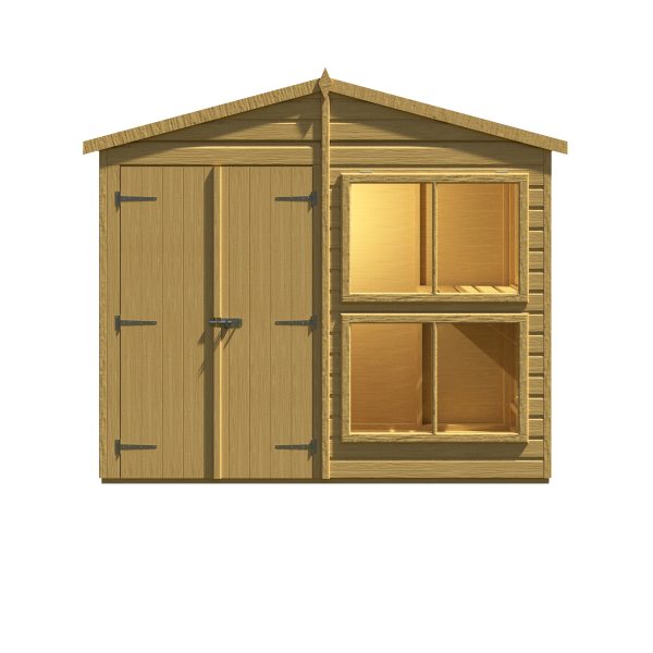 Shire 8x4 Sun Hut Shiplap Apex Dip Treated Potting Shed