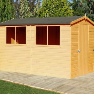 Shire Lewis 10 x 6 Shiplap Tongue and Groove Dip Treated Garden Shed